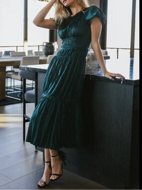 bohme | Dresses | Bohme High Neck Smocked Sleeve Midi Dress | Poshmark